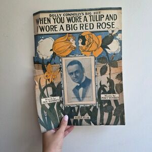 Vintage 1914 When You Wore a Tulip Sheet Music Wall Decor Poster Art 10.5x14
